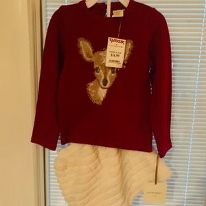 Girls Christmas sweater and skirt set